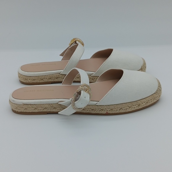 ๐ NWOT Stuart Weitzman Crystal Buckle Espadrilles - Picture 13 of 16